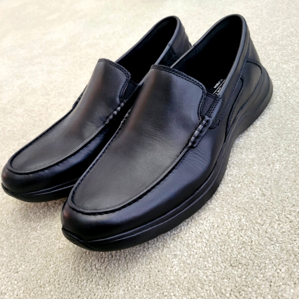 Rockport Leather Loafers Size 11.5 M Black Rockport Patterson Moc Slip-Ons